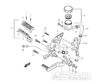 28 Zadní brzda / Stupačka přední pravá - Hyosung GT 125 N (Naked)