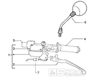 T36 Zadní brzda, rukojeť, zrcátko - Gilera DNA 180ccm 4T LC do 2005 (ZAPM26000...)