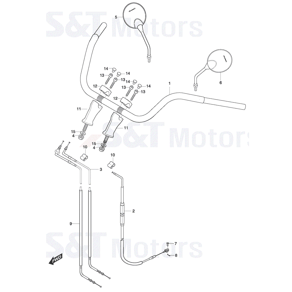 FIG42 Brzdové hadice - Hyosung GT 250i NE
