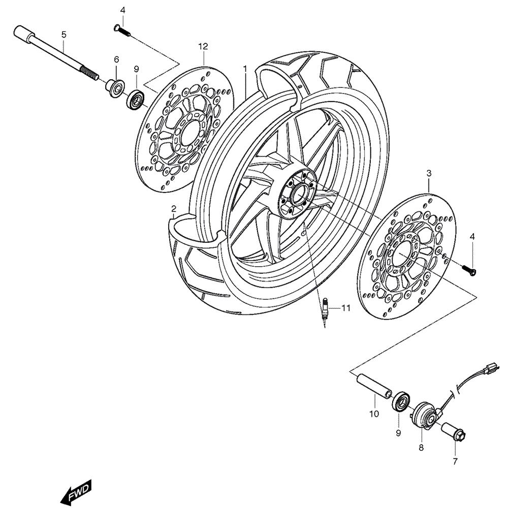 FIG37 Přední kolo - Hyosung GT 125 RF