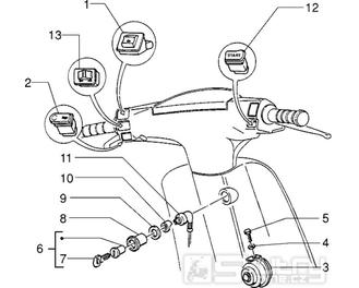 T39 Přepínače, klakson, spínací skříňka - Gilera Easy Moving 50ccm 2T AC (SSP2T0001001...)