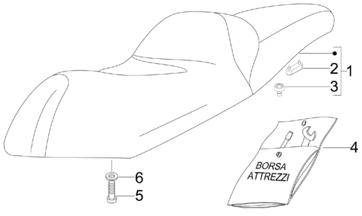 2.39 Sedadlo - Gilera Nexus 300ie 4T LC 2009-2011 (ZAPM35600)