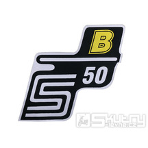 Samolepka nápis S50 B žlutá pro Simson S50 75-79 [M53/2]