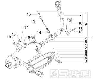 1.42 Výfuk - Gilera Nexus 300ie 4T LC 2008 (ZAPM35600)