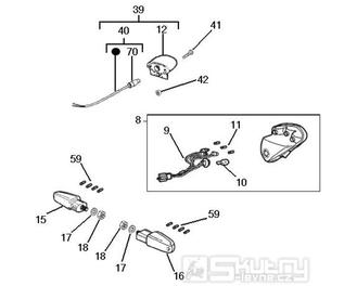 6.04 Zadní lampa a blinkry - Gilera SC 125 2006 (6H332629, VTHGS1A1A, VTHGS1A1B)