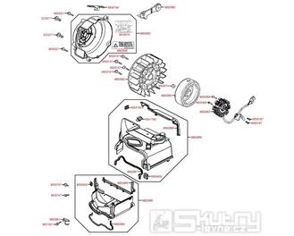 E07 Ventilátor / Magneto dobíjení - Kymco NEWSento 50i SE10BC