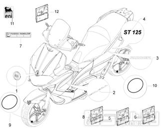 2.38 Samolepky, loga - Gilera Runner 125 ST 4T LC 2008-2012 (ZAPM46301)