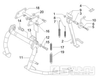 2.25 Hlavní stojan - Gilera Nexus 500 SP 4T LC 2006-2007 (ZAPM35200)