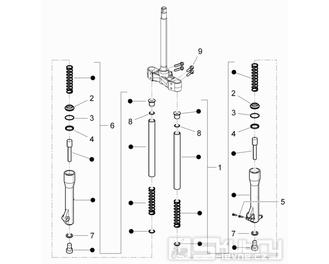 4.04 Přední kyvná vidlice (Escorts) - Gilera Runner 200 ST 4T LC 2008-2011 (ZAPM46401)