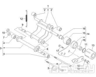 4.01 Uložení motoru - Gilera Runner 125 "SC" VX 4T 2006 (ZAPM46300)