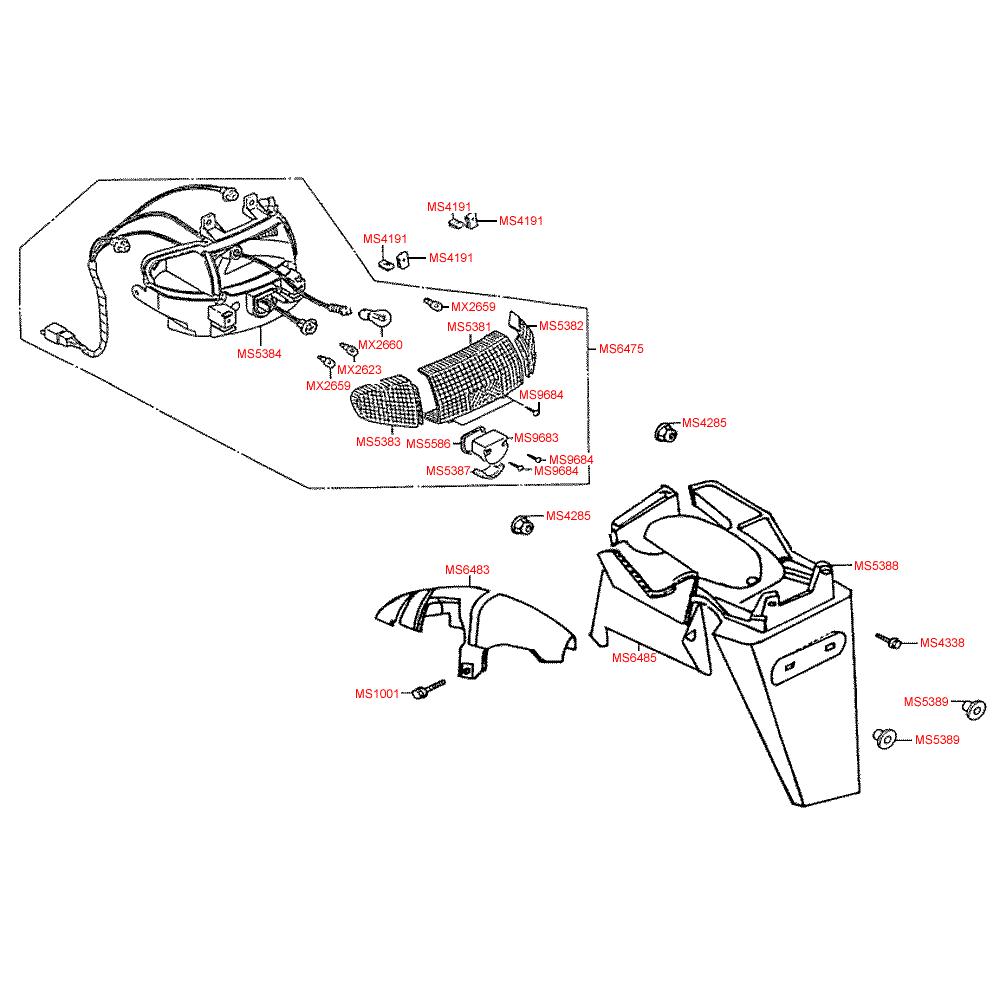 F18 Zadní světlo / Zadní blatník - Kymco Heroism 125/150