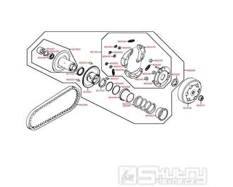 E07 Variátor kompletní - Kymco MXU 50