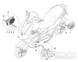 6.06 Regulátor napětí, zapalovací cívka a kabel - Gilera Runner 50 PureJet ST 2008 (ZAPC46200)