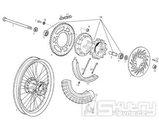 65.09 Zadní kolo, rozeta, brzdový kotouč - Gilera RCR 50 od roku 2011, D50B0 (ZAPABA01)