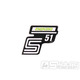 Nápis S51 Enduro samolepicí fólie neonově žlutá pro Simson S51 / S51 Enduro