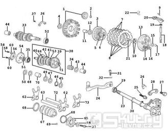 1.31 Převodovka, spojka - Gilera SMT 50 od roku 2006, D50B0 (ZAPG12D1)