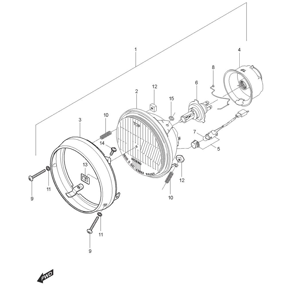 FIG22 Přední světlomet - Hyosung GT 125 NE