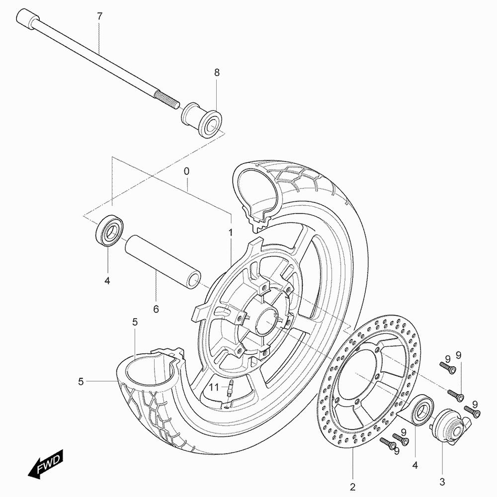 38 Přední kolo - Hyosung GV 125M Aquila E3