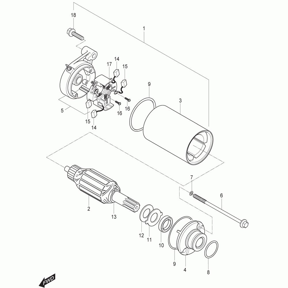 17 Startér - Hyosung GT 125 N E3 (Naked)