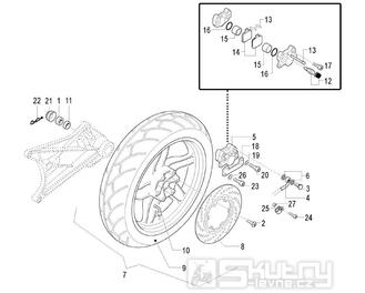 Zadní kolo a brzdový systém - Malaguti Spider Max RS 500 Euro 3
