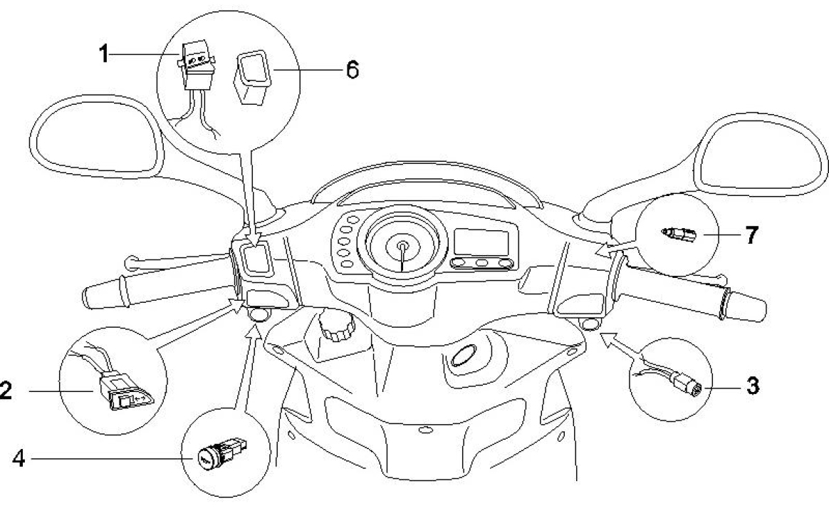 6.01 Přepínače světel a blinkrů, tlačítko startování a houkačky - Gilera Runner 125 "SC" VX 4T 2006-2007 (ZAPM46100)