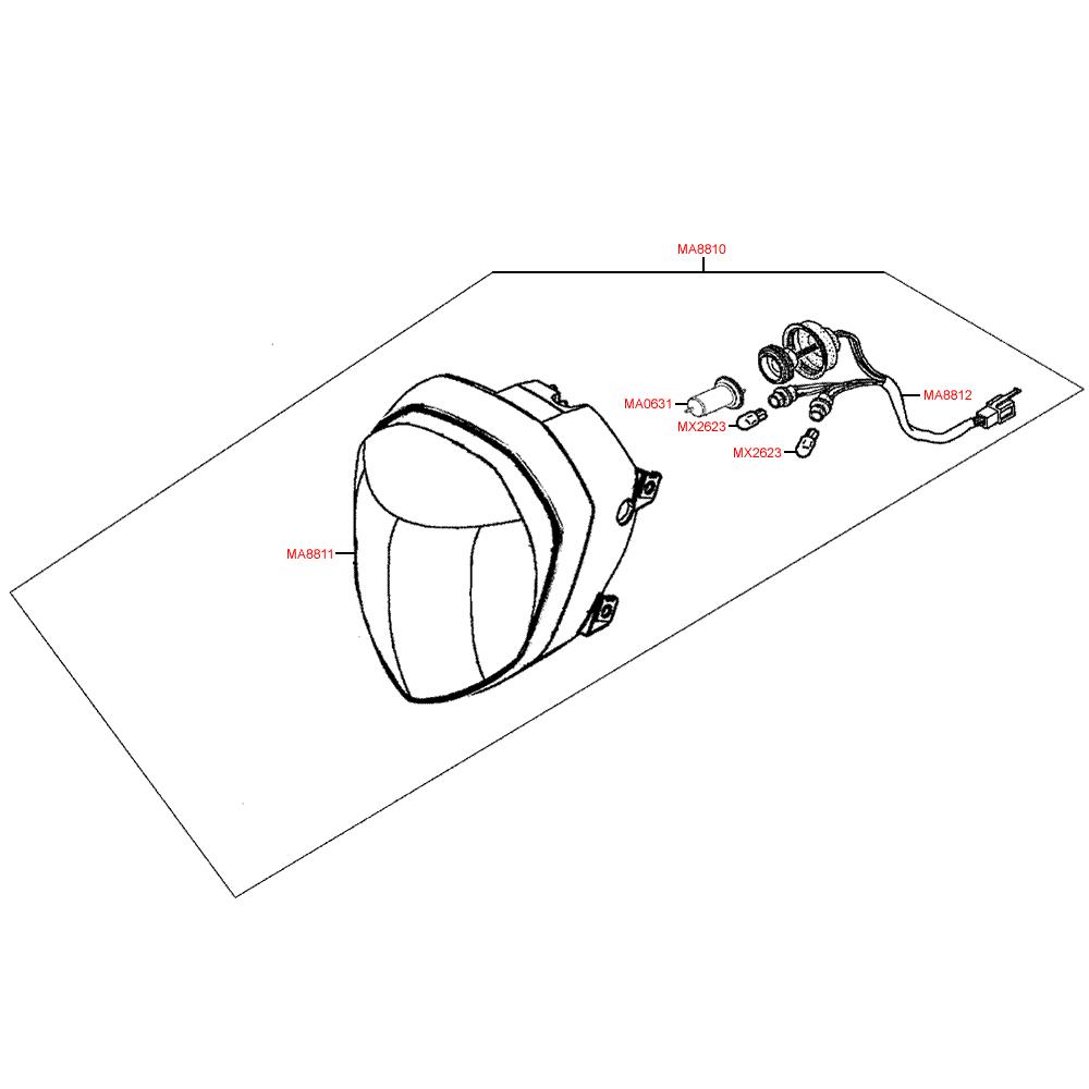 F01 Přední světlo - Kymco Quannon 125 Naked