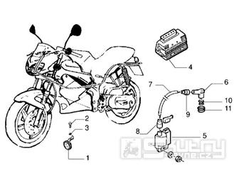 T40 Zapalovací cívka, regulátor, klakson - Gilera DNA 50ccm 2T 1998-2005 (ZAPC27000...)