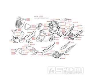 F05 Přední kapotáž a podlaha - Kymco Dink 50 SH10C