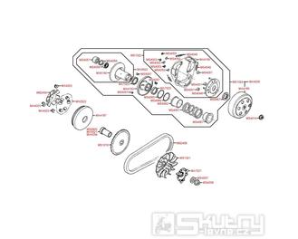 E05 Variátor kompletní - Kymco Agility 50 City 4T