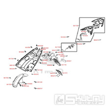 F18 Zadní světlo a kryt zadního kola pro Kymco Super 8 125 [LC2U82000] (KL25CA) KC125T-B