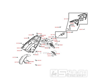 F18 Zadní světlo a kryt zadního kola pro Kymco Super 8 125 [LC2U82000] (KL25CA) KC125T-B