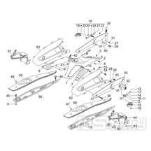 2.31 Středový plast, stupačky - Gilera Nexus 500 SP 4T LC 2006-2007 (ZAPM35200)