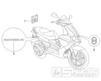 2.38 Samolepky, loga - Gilera Runner 50 PureJet Race 2005 (ZAPC46200)