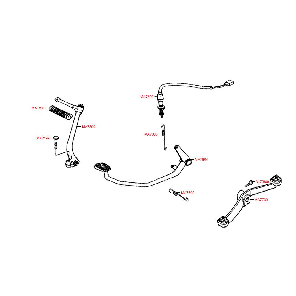 F17 Nakopávací páka / nožní brzda - Kymco Nexxon 50