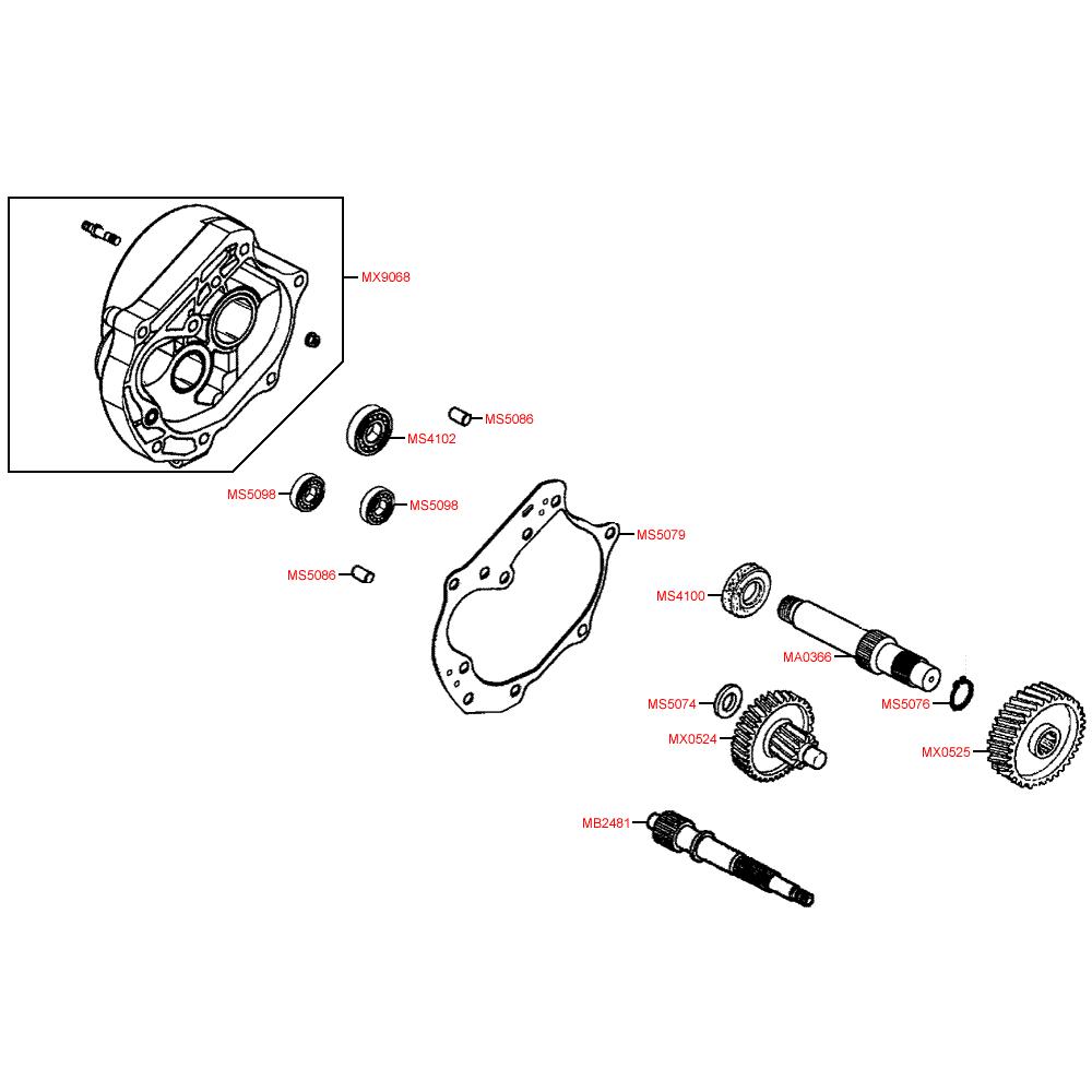 E09 Převodovka - Kymco DJ 50 S KG10B