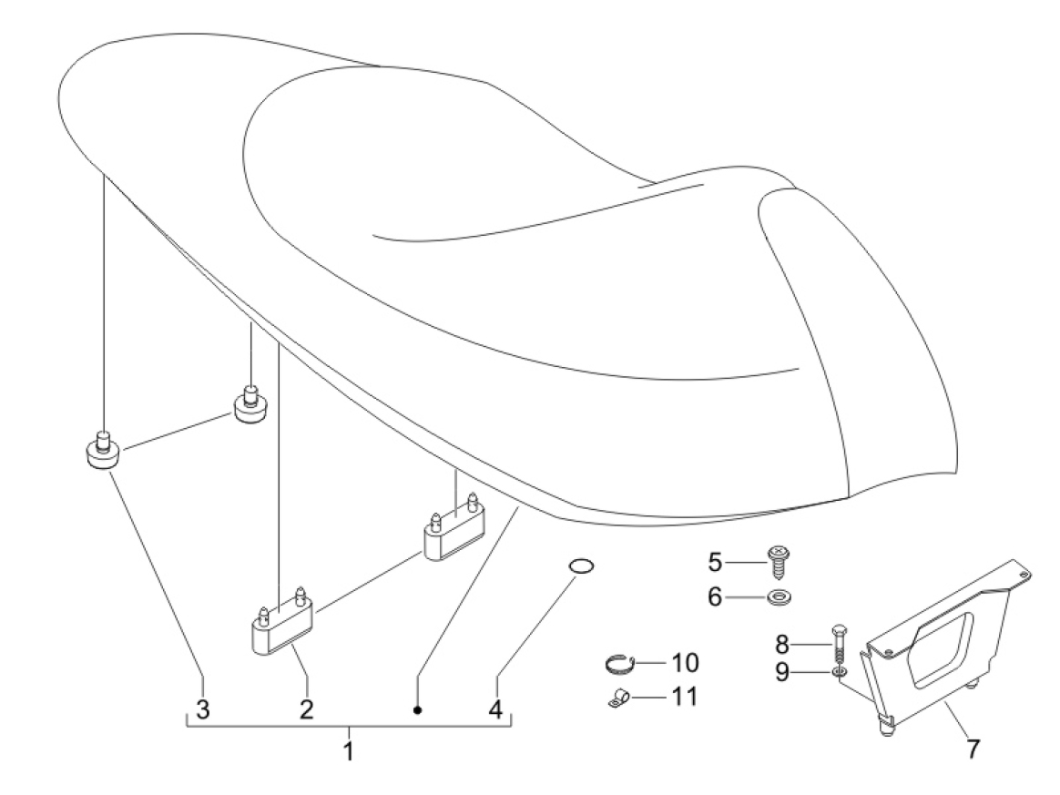 2.39 Sedadlo - Gilera Runner 125 "SC" VX 4T 2006-2007 (ZAPM46100)