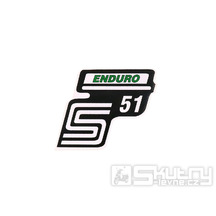 Nápis S51 Enduro samolepicí fólie zelená pro Simson S51 / S51 Enduro