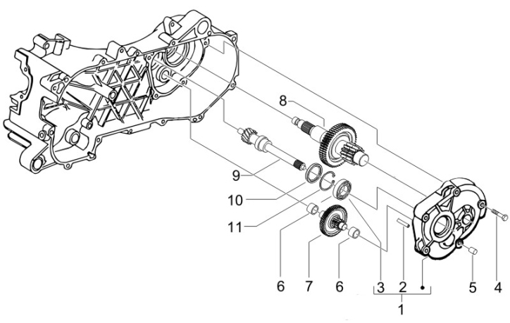 1.25 Převodovka - Gilera Runner 50 SP -SC- 2006 (ZAPC461000)