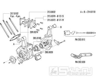 Plastové pouzdro pro skříň motoru PGT Polini - Peugeot