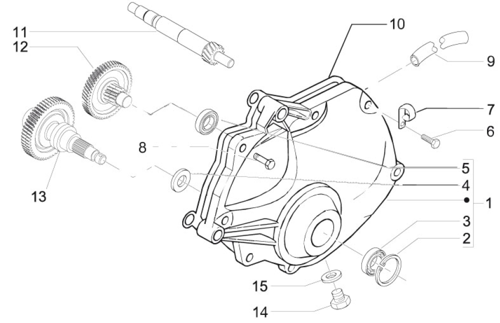 1.25 Převodovka - Gilera Nexus 500 SP 4T LC 2006-2007 (ZAPM35200)