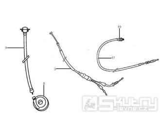 5.03 Převodník tachometru, náhon, ovládací lanka - Gilera RCR 50 od roku 2006, D50B0 (ZAPG11D1)