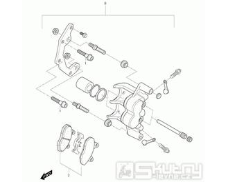 44 Levý přední brzdový třmen - Hyosung GV 650 Fi