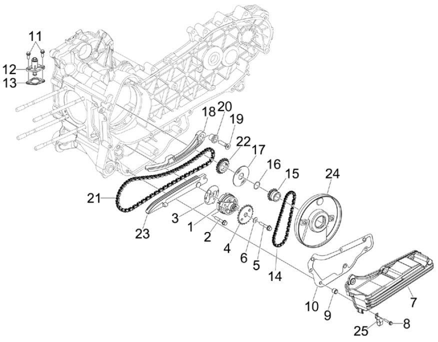 1.18 Olejové čerpadlo - Gilera Nexus 125ie 4T LC 2008 (ZAPM35700)