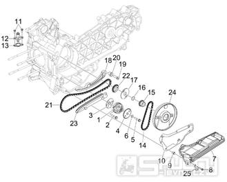 1.18 Olejové čerpadlo - Gilera Nexus 125ie 4T LC 2008 (ZAPM35700)