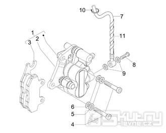 5.01 Brzdový třmen, destičky - Gilera Stalker 50 Naked 2008 (UK - ZAPC40102)