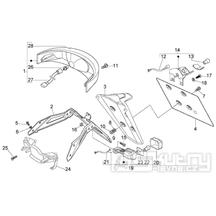 T37 Zadní osvětlení, držák SPZ - Gilera Nexus 500ccm 4T LC do roku 2005 (ZAPM35200... , ZAPM3510...)