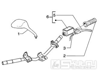 T37 Levá rukojeť, zrcátko, brzdová páčka - Gilera Runner Purejet 50 1998-2005 (ZAPC36100)