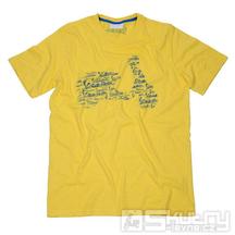 Pánské tričko Vespa «Retroprint», žluté - velikost S