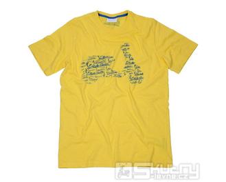 Pánské tričko Vespa «Retroprint», žluté - velikost S