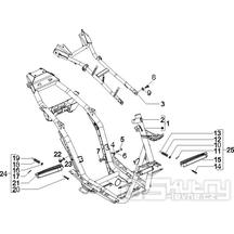 2.01 Rám, stupačky - Gilera Runner 50 PureJet 2005-2006 UK (ZAPC46200)